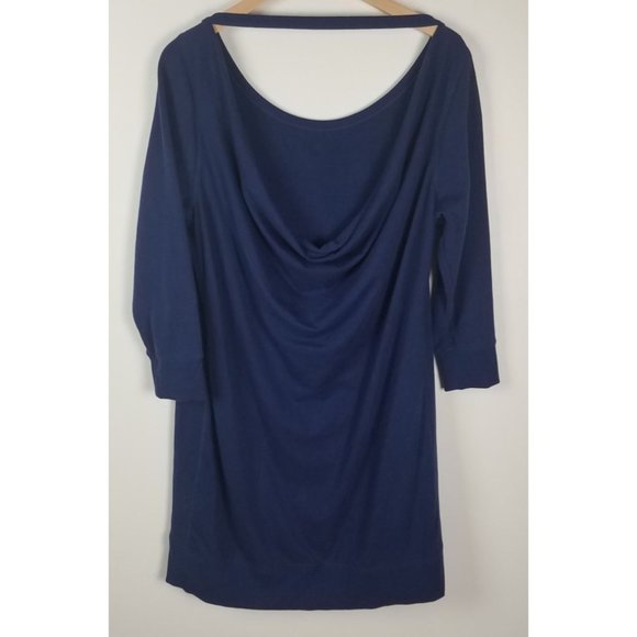 Victoria's Secret Women's Sz. L Navy Blue Tunic Dress W/ Cowl Back Detail - Picture 6 of 8